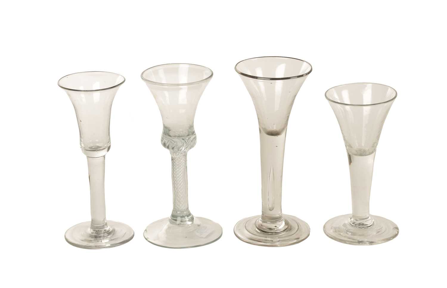 A COLLECTION OF FOUR 18TH CENTURY WINE GLASSES