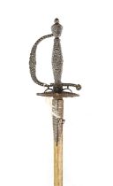 A 19TH CENTURY CUT STEEL HILTED SMALL SWORD