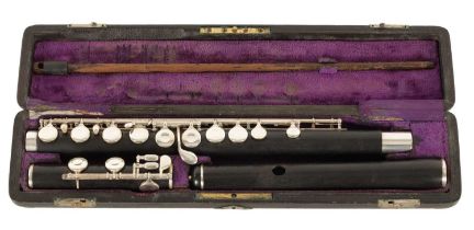 A RARE GEORGE W. HAYNES NEW YORK. GRENADILLA WOOD AND SOLID SILVER FLUTE CIRCA 1920