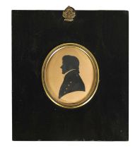 EDWARD FOSTER - AN EARLY 19TH CENTURY OVAL SILHOUETTE ON CARD