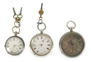 A VICTORIAN SILVER CASED GENTLEMANS POCKET WATCH