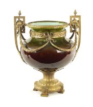 AN IMPRESSIVE 19TH CENTURY FRENCH ORMOLU MOUNTED CERAMIC VASE