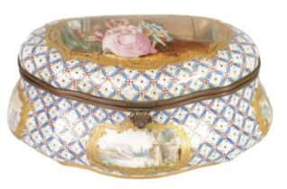 A GOOD 19TH CENTURY SEVRES AND GILT METAL MOUNTED CASKET