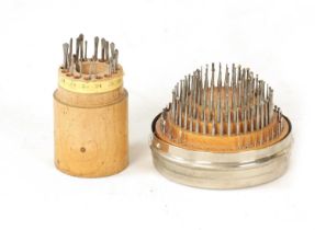 TWO VINTAGE CASED SETS OF DENTISTS DRILL BITS