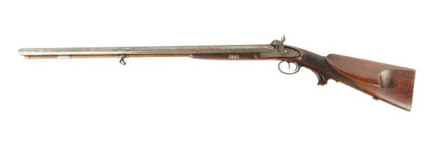 AUGUST KRAMER A NEUHAUS. A 19TH CENTURY DOUBLE BARREL PERCUSSION SHOTGUN