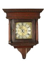 GEORGE WOOD, NAILESWORTH. AN 18TH CENTURY OAK HOODED 30HR WALL CLOCK