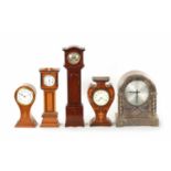 A COLLECTION OF FIVE EDWARDIAN MANTEL CLOCKS