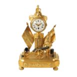 A 19TH CENTURY FRENCH BRONZE AND ORMOLU FIGURAL MANTEL CLOCK
