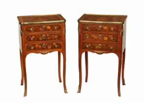 A FINE PAIR OF 19TH CENTURY FRENCH MARQUETRY INLAID SIDE CABINETS