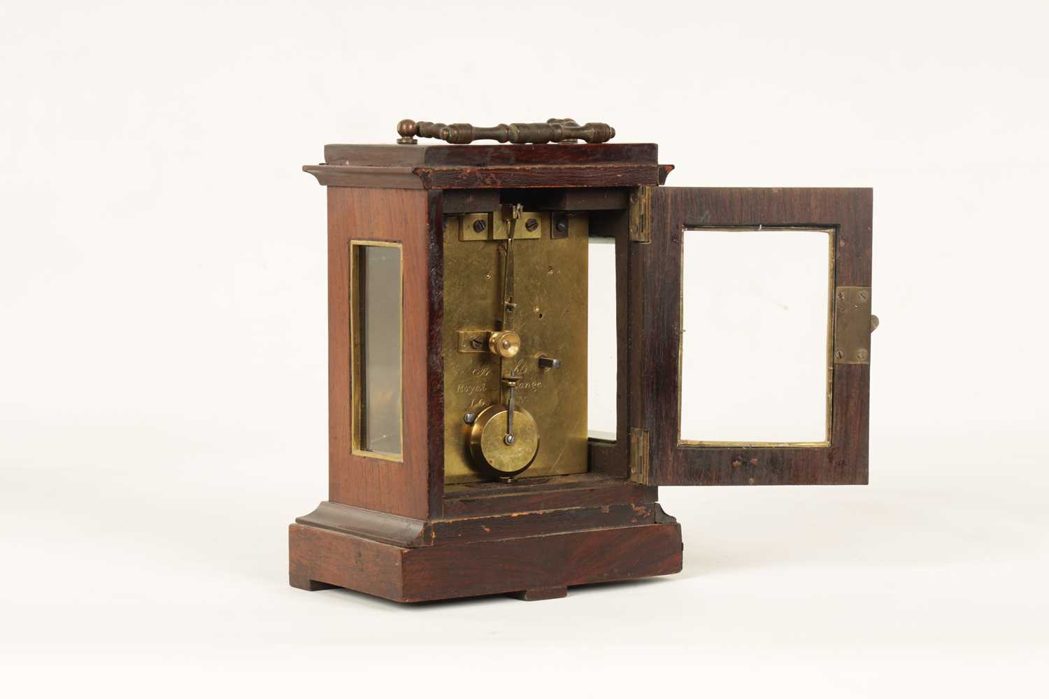 FRENCH, ROYAL EXCHANGE, LONDON. A SMALL CARRIAGE STYLE ENGLISH FUSEE MANTEL CLOCK - Image 6 of 14