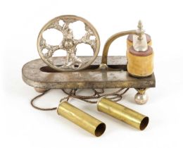 A 19TH CENTURY STEEL AND BRASS FRAMED ELECTRIC SHOCK MACHINE