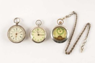 AN UNUSUAL .925 STAMPED SILVER CASED CONTINENTAL EIGHT-DAY POCKET WATCH