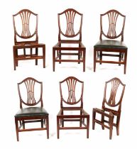 A RARE SET OF SIX GEORGMAHOGANY CAMPAIGN CHAIRS