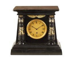 BARRAUD & LUNDS, LONDON. AN ENGLISH REGENCY EGYPTIAN REVIVAL FUSEE MANTEL CLOCK