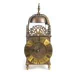 A 19TH CENTURY LANTERN CLOCK OF 17TH CENTURY DESIGN