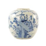 A 19TH CENTURY CHINESE BLUE AND WHITE PORCELAIN GINGER JAR