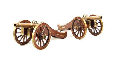 A FINE PAIR OF 19TH CENTURY BRONZE CANNON