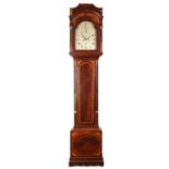 JNO. WITHERS, LONDON. A GEORGE III INLAID FIGURED MAHOGANY EIGHT DAY LONGCASE CLOCK