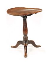 AN EARLY 18TH CENTURY PRIMITIVE ELM TRIPOD OCCASIONAL TABLE