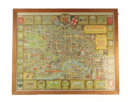A LARGE FRAMED MAP OF LONDON