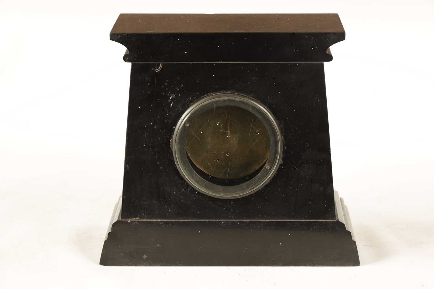 AN ENGLISH REGENCY EGYPTIAN REVIVAL FUSEE MANTEL CLOCK - Image 9 of 12