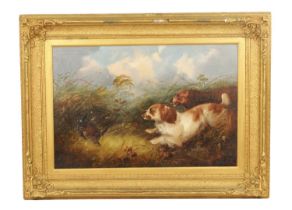 ATER GEORGE ARMFIELD. A 19TH CENTURY OIL ON CANVAS SPORTING SCENE