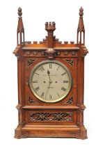 G.J. WAGSTAFF, LONDON. A 19TH CENTURY WALNUT DOUBLE FUSEE BRACKET CLOCK