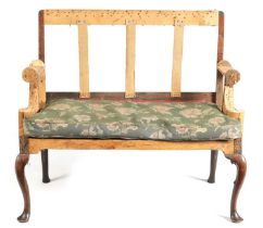 A GOOD QUEEN ANNE WALNUT TWO-SEATER SETTEE