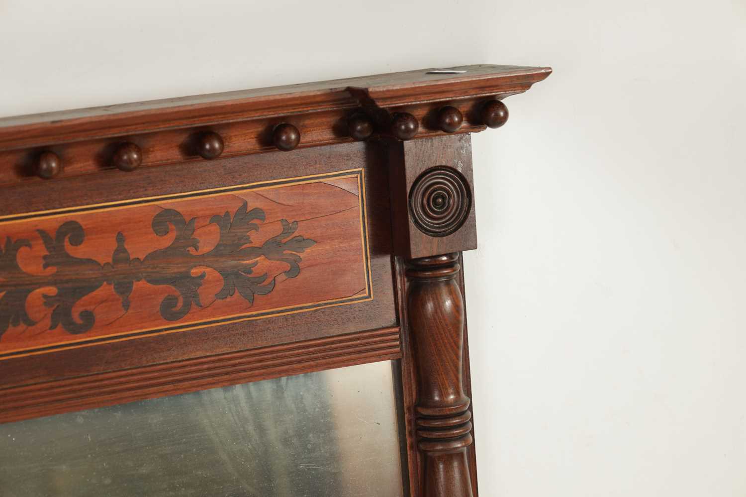 A REGENCY MAHOGANY INLAID PIER MIRROR - Image 2 of 4