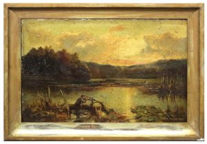 TURNER TAYLOR (LATE 19TH CENTURY) AN OIL ON BOARD