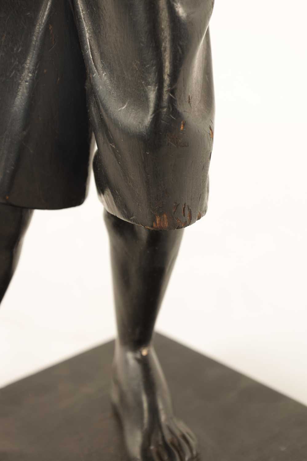 A 19TH CENTURY CARVED WOOD AND IVORY BLACKAMOOR “CARD” FIGURE - Image 9 of 13