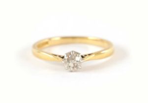 AN 18CT GOLD DIAMOND SOLITAIRE RING