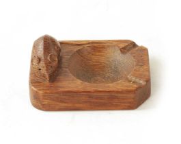 A ROBERT 'MOUSEMAN' THOMPSON DARK OAK ASH TRAY