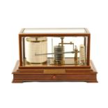 AN EARLY 20TH CENTURY MAHOGANY AND BOXWOOD INLAID BAROGRAPH