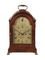 CHARLES BROOMHALL, LONDON. A LATE 18TH CENTURY FIGURED MAHOGANY VERGE BRACKET CLOCK