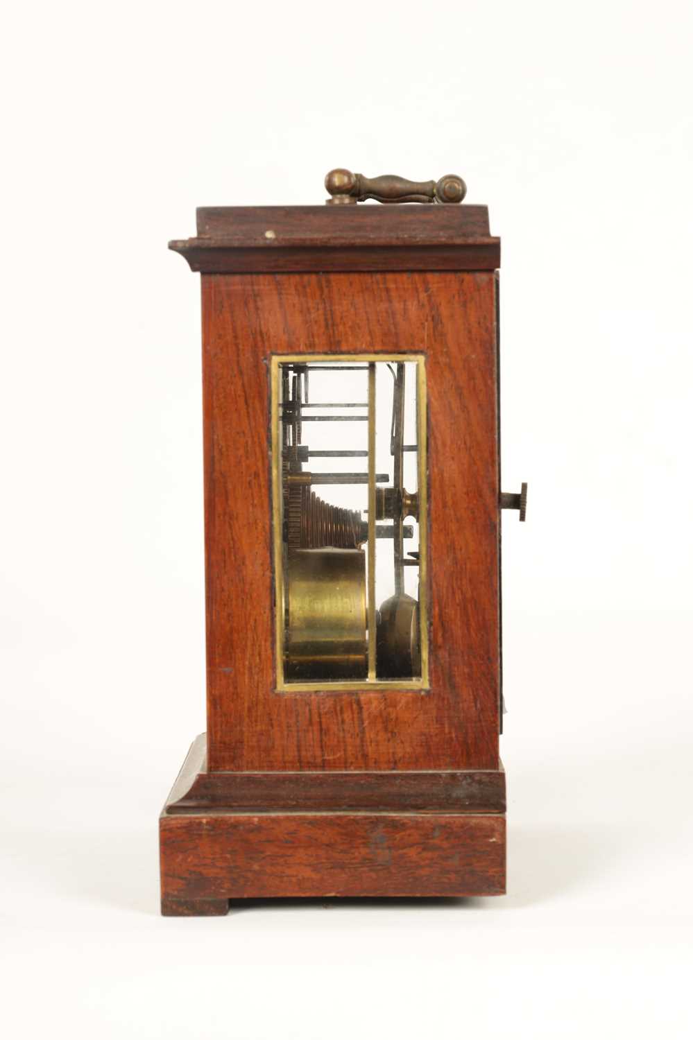 FRENCH, ROYAL EXCHANGE, LONDON. A SMALL CARRIAGE STYLE ENGLISH FUSEE MANTEL CLOCK - Image 4 of 14