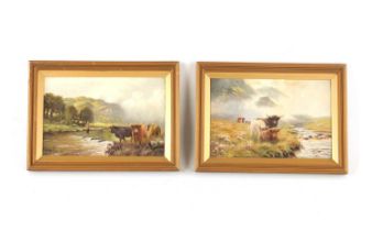 SIDNEY PIKE (1858-1923) A PAIR OF EARLY 20TH CENTURY MINIATURE OIL ON BOARDS