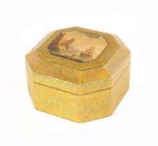 A LATE 19TH CENTURY OCTAGONAL SHAPED PAINTED BOX