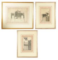 A SET OF 19TH CENTURY THREE ARCHITECTURAL DETAILING ENGRAVINGS