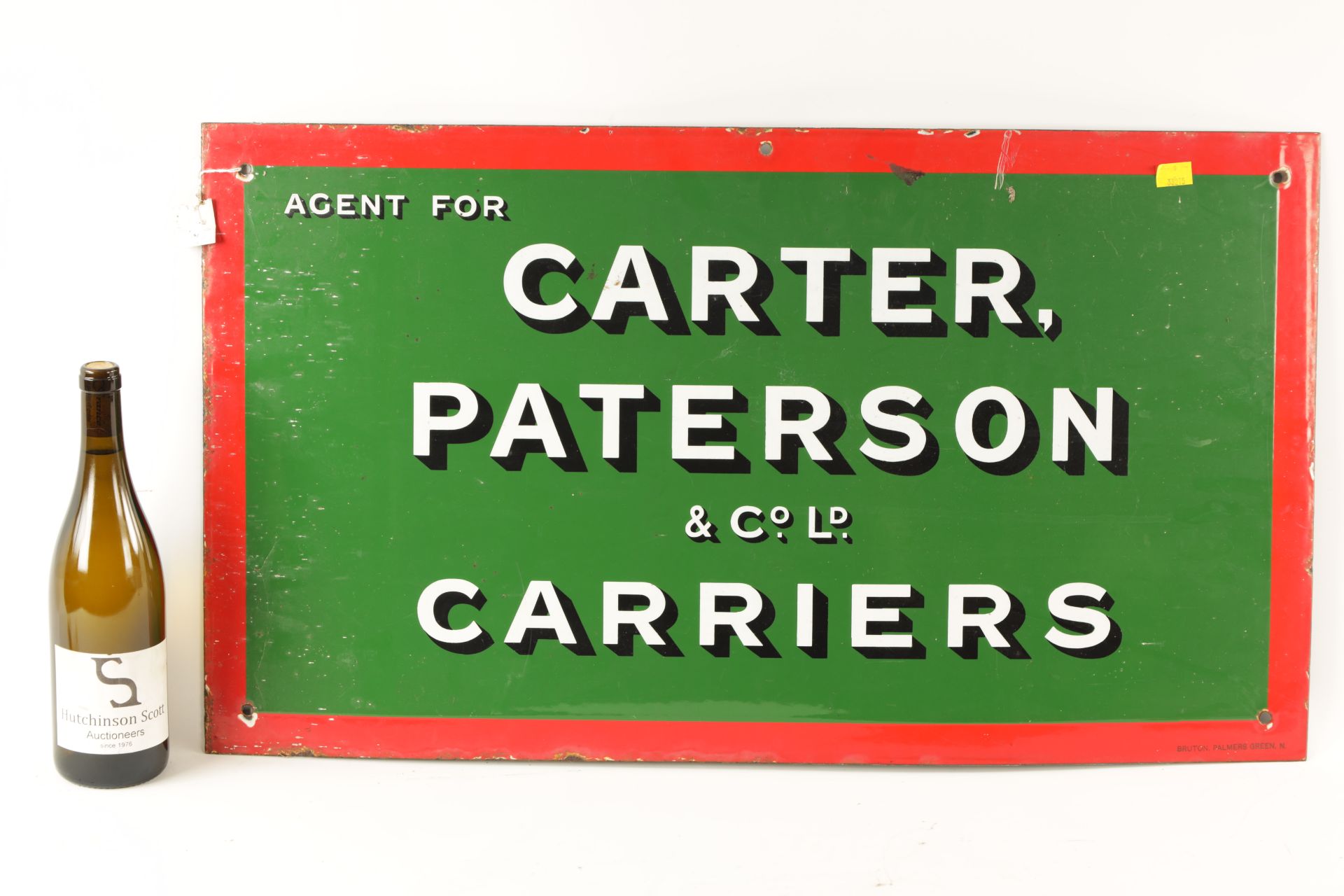 A VINTAGE CARTER PATTERSON & CO. LD. CARRIERS RECTANGULAR ENAMEL SIGN - Image 10 of 10