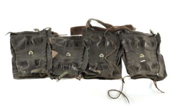 A SET OF FOUR UNUSED LEATHER WEFCO SPRING GAITERS