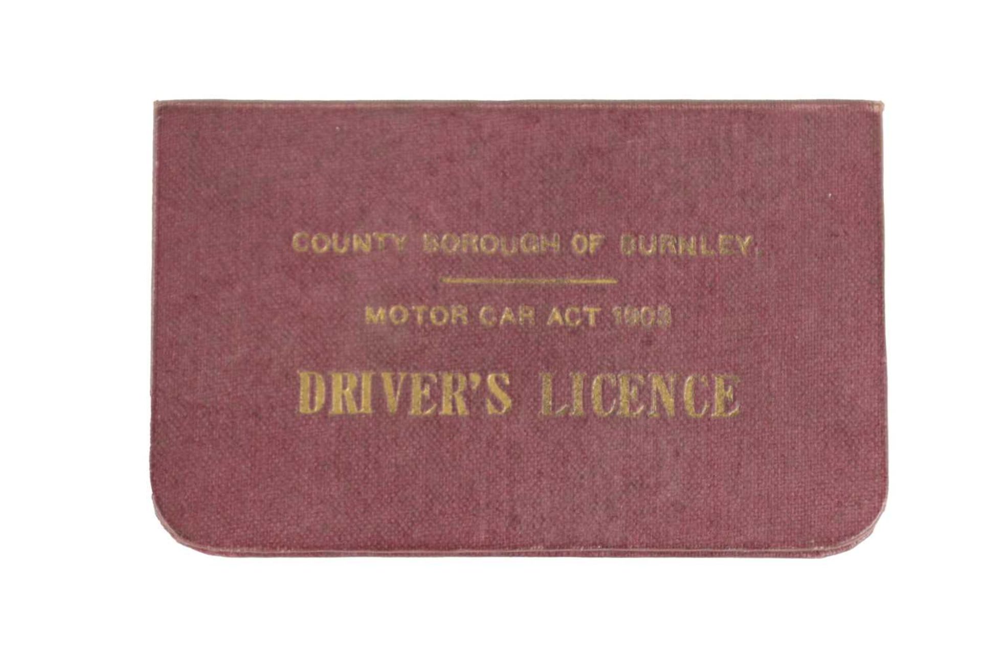AN ORIGINAL 1928 COUNTY BOROUGH OF BURNLEY DRIVING LICENSE