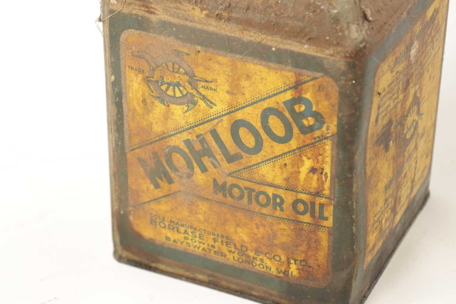 AN EARLY MOHLOOB MOTOR OIL PYRAMID CAN - Bild 3 aus 8