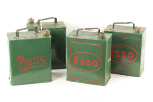 A COLLECTION OF FOUR VINTAGE PETROL CANS