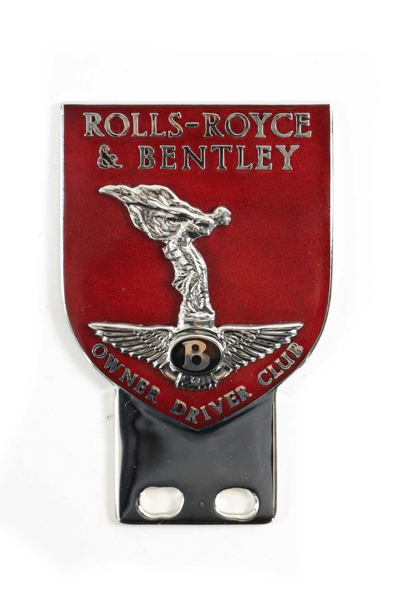 A RARE 'ROLLS-ROYCE & BENTLEY OWNER DRIVER CLUB' ENAMELLED CAR BADGE