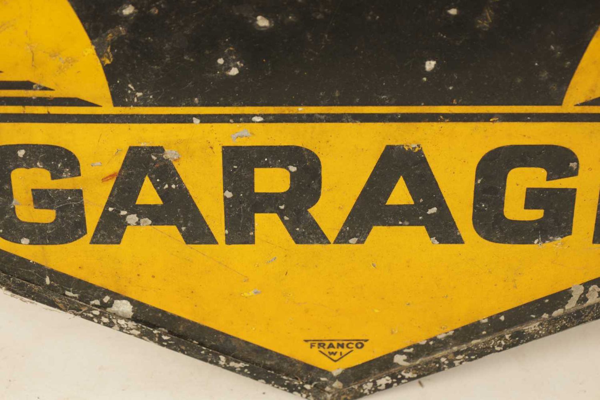 AN 'AA GARAGE' DOUBLE SIDED ENAMEL HANGING SIGN BY 'FRANCO SIGNS' - Image 4 of 7