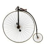 A LATE 19TH CENTURY PENNY FARTHING BICYCLE WITH 52” WHEEL