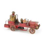 A LATE 20TH CENTURY PRESSED STEEL MUSICAL FIRE 'PUMPER' ENGINE TOY MODEL