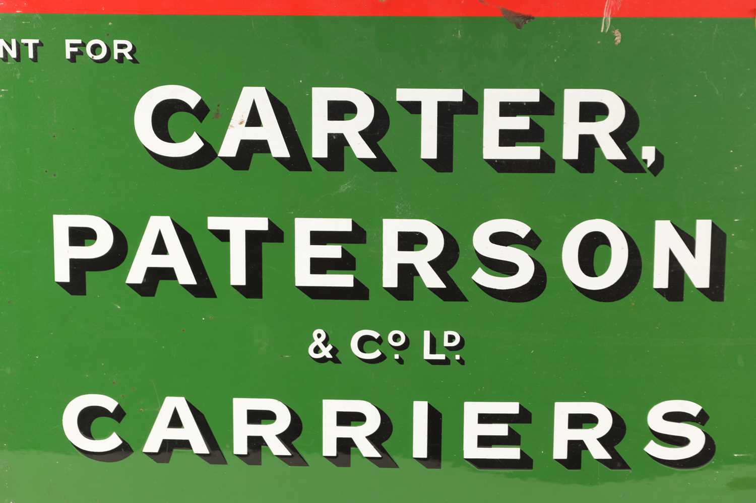 A VINTAGE CARTER PATTERSON & CO. LD. CARRIERS RECTANGULAR ENAMEL SIGN - Image 3 of 10