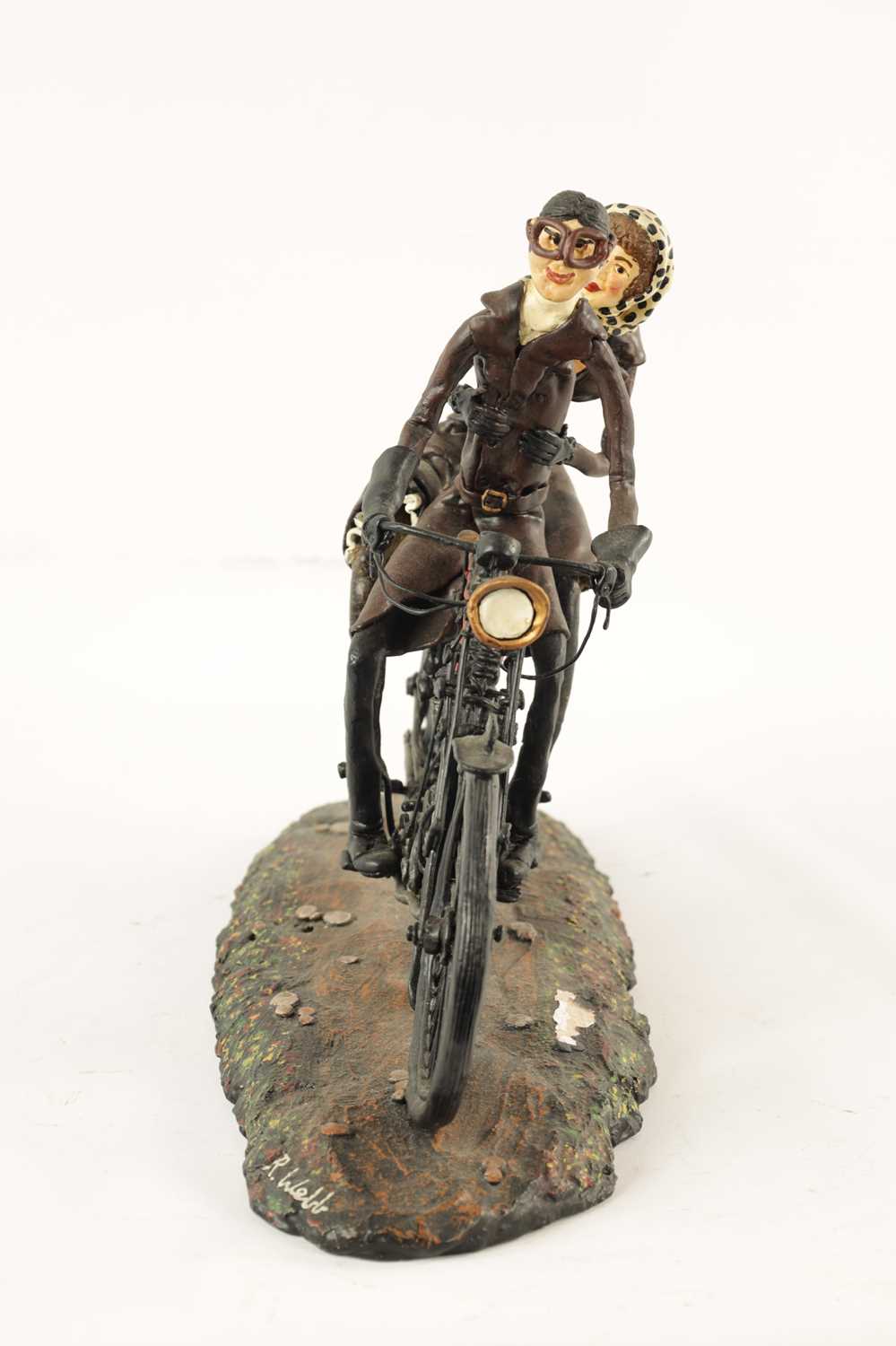 A MODEL SCULPTURE OF A CLASSIC MOTORBIKE - Image 11 of 11